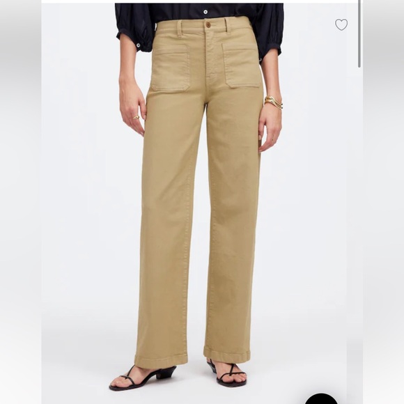 Madewell The Emmett Wide Leg Pant Patch Pocket Heritage Khaki Color Size 31 - Picture 3 of 6